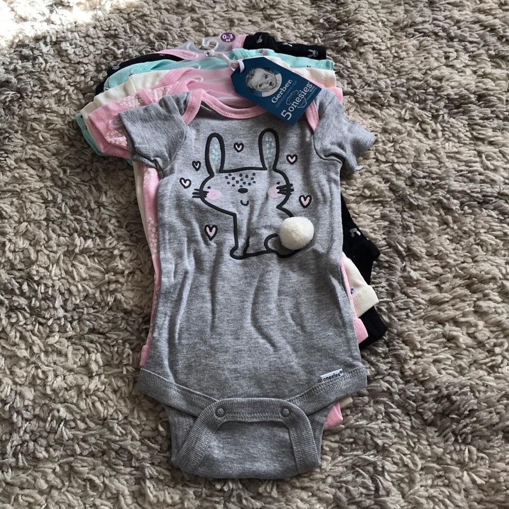 0-3 M NWT baby girl onesies
